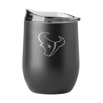 Houston Texans 16oz Black Etch Powder Coat Curved Bev