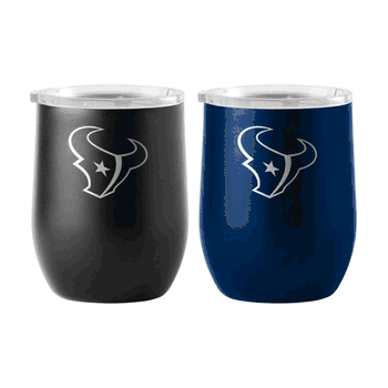Houston Texans 16oz Yours and Mine Etch Powdercoat Curved Beverage Set