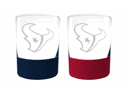 Houston Texans 2pc Laser Etched Commissioner Rocks Glass Set
