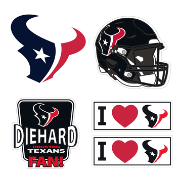 Houston Texans 5 pack of 4 inch Decals