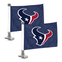 Houston Texans Ambassador Car Flags - 2 Pack Mini Auto Flags, 4in X 6in