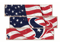 Houston Texans American Flag 3 Plank