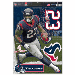 Houston Texans Arian Foster Decal 11x17 Multi Use