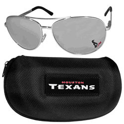 Houston Texans Aviator Sunglasses and Zippered Carrying Case