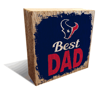 Houston Texans Best Dad 6x6 Wood Block