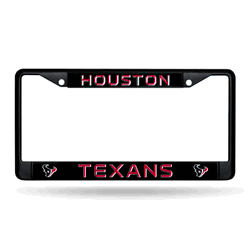 Houston Texans  Black Chrome Frame with Plastic Inserts 12" x 6" Car/Truck Auto Accessory