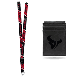 Houston Texans Black Front Pocket Wallet Set