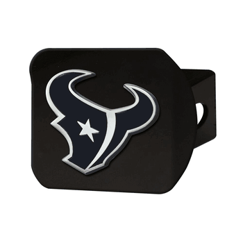 Houston Texans Black Metal Hitch Cover with Metal Chrome 3D Emblem