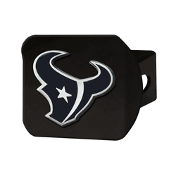 Houston Texans Black Metal Hitch Cover with Metal Chrome 3D Emblem
