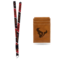 Houston Texans Brown Front Pocket Wallet Set