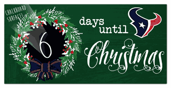 Houston Texans Chalk Christmas Countdown 6x12 Sign