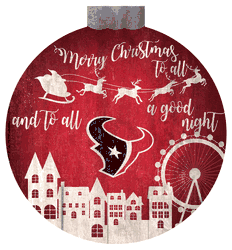Houston Texans Christmas Village 12in Wall Art