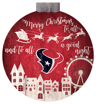 Houston Texans Christmas Village 12in Wall Art