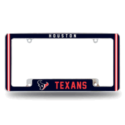 Houston Texans Classic 12" x 6" Chrome All Over Automotive License Plate Frame
