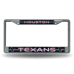 Houston Texans Classic 12" x 6" Silver Bling Chrome Car/Truck/SUV Auto Accessory