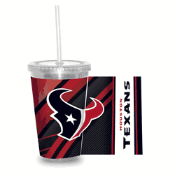 Houston Texans Clear Tumbler W/Straw