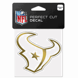 Houston Texans Decal 4x4 Perfect Cut Metallic Gold
