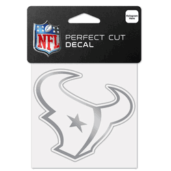 Houston Texans Decal 4x4 Perfect Cut Metallic Silver