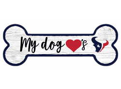 Houston Texans Dog Bone 6x12 Sign