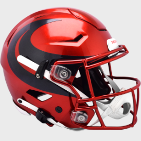 Houston Texans Full Size Authentic SpeedFlex Football Helmet 2024 Alternate On-Field Red Chrome
