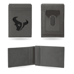 Houston Texans Gray Laser Engraved Front Pocket Wallet