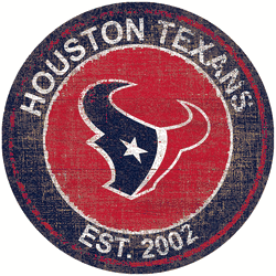 Houston Texans Heritage Logo Round Sign