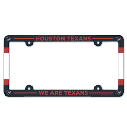 Houston Texans License Plate Frame Plastic Full Color Style