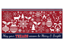 Houston Texans Merry and Bright 6x12 Sign