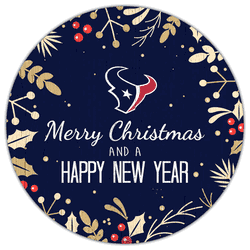 Houston Texans Merry Christmas & New Year 12in Circle