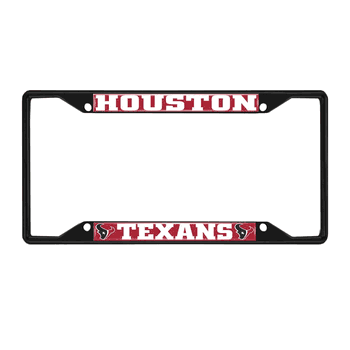 Houston Texans Metal License Plate Frame Black Finish
