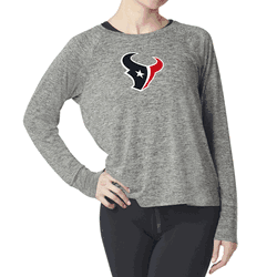 Houston Texans NFL Kadi Raglan Long Sleeve Heather Grey XXL