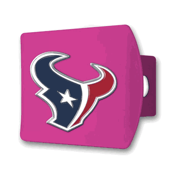 Houston Texans Pink Metal Hitch Cover with  3D Color Emblem