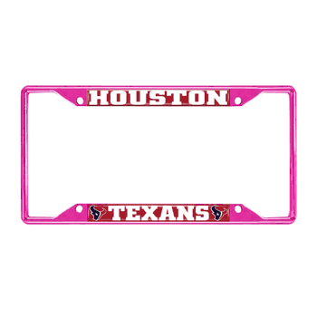 Houston Texans Pink Metal License Plate Frame - 6.25