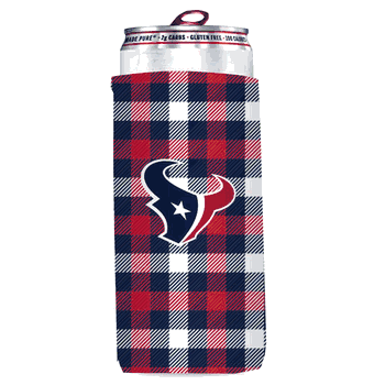 Houston Texans Plaid Insulated Slim Can Sleeve