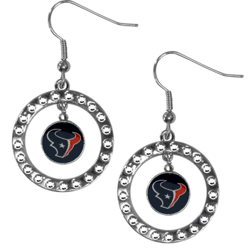 Houston Texans Rhinestone Hoop Earrings