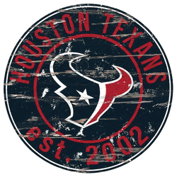 Houston Texans Round Distressed Sign