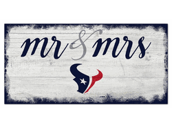 Houston Texans Script Mr & Mrs 6x12 Sign