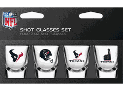 Houston Texans Shot Glass 2oz 4 Pack