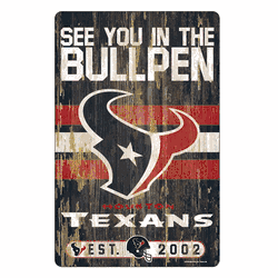 Houston Texans Sign 11x17 Wood Slogan Design
