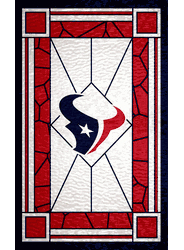 Houston Texans Stained Glass 11x19 Wood Sign
