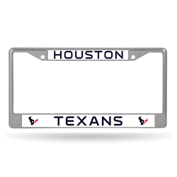 Houston Texans Standard Chrome Frame with Plastic Inserts 12" x 6" Car/Truck Auto Accessory