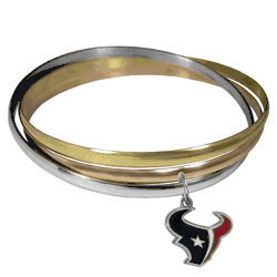 Houston Texans Tri-color Bangle Bracelet <B><font color="RED">CLEARANCE SALE - LIMITED QUANTITIES AT THIS PRICE</b></font>