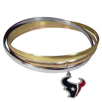 Houston Texans Tri-color Bangle Bracelet CLEARANCE SALE - LIMITED QUANTITIES AT THIS PRICE