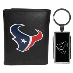 Houston Texans Tri-fold Wallet & Multitool Key Chain, Black