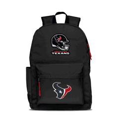 Houston Texans Two-Logo Campus Backpack, Black, with Red Zipper