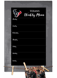 Houston Texans Weekly Chalkboard with frame & clothespins 11x19 Sign