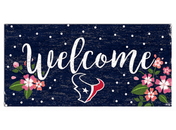 Houston Texans Welcome Floral 6x12 Sign