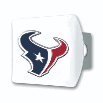 Houston Texans White Metal Hitch Cover with  3D Color Emblem