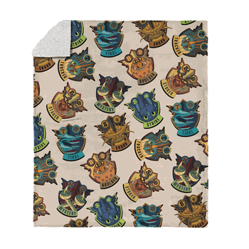How to Train Your Dragon Dragon Badges Silk Touch Sherpa Throw Blanket 50x60 inches