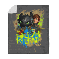 How to Train Your Dragon Follow My Lead Silk Touch Sherpa Throw Blanket 50x60 inches